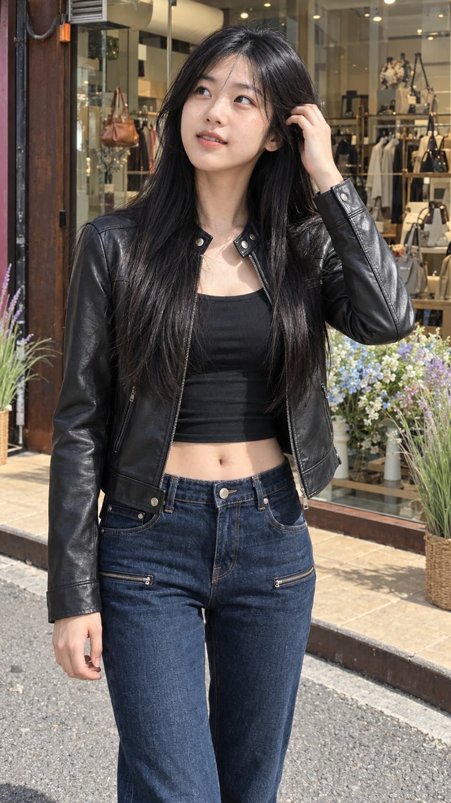 2026년 가을 신제품 미국 빈티지 클래식 블랙 스탠드 칼라 오토바이 가죽 재킷