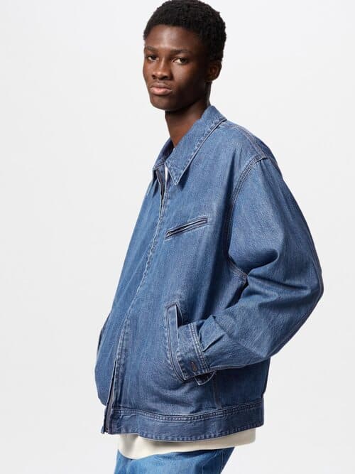 유니클로 데님 집업 블루종