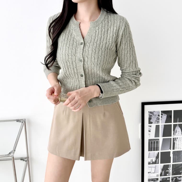 바넨스 하프케이블 꽈배기 가디건 SD-251034
