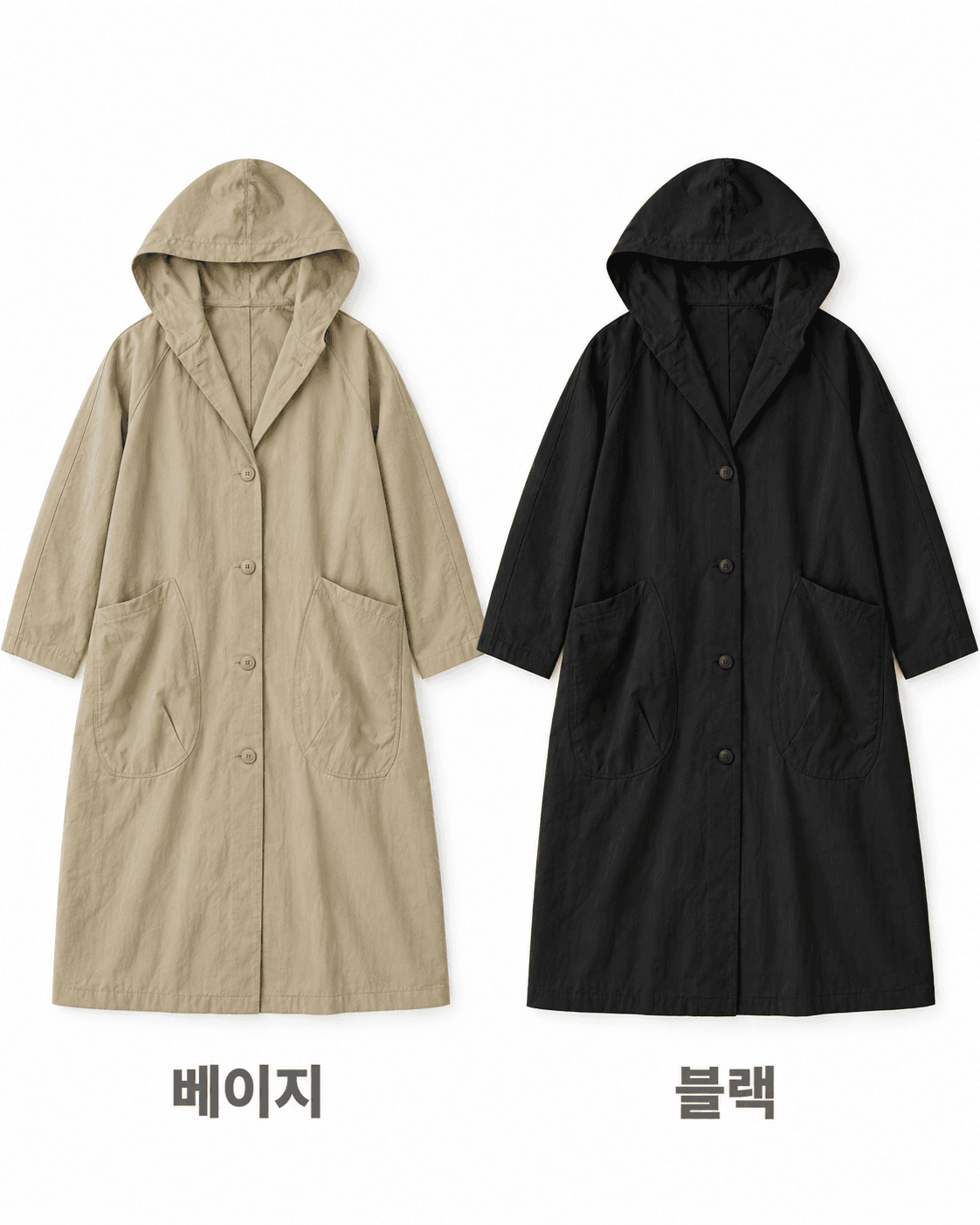 여성 오버핏 후드 바람막이 롱 점퍼 빅사이즈 간절기 야상 트렌치 코트 6