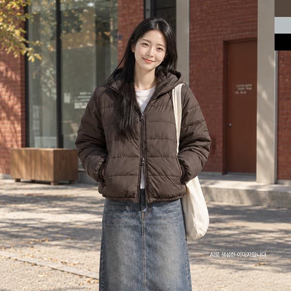 패딩 3컬러 여성 투웨이 후드 자켓