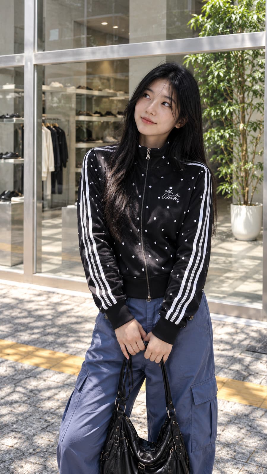 자수 꽃무늬 도트 무늬 지퍼업 가디건