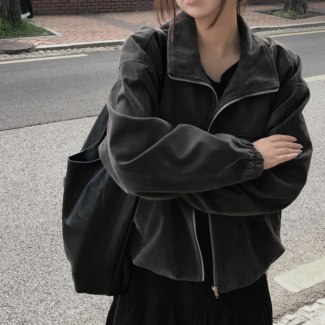 루즈핏 숏 캐주얼 재킷