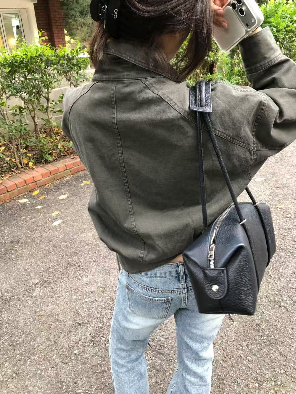 미니멀리즘 반하이넥 캐주얼 다용도 지퍼 루즈핏 허리 수축 바람막이 짧은 외투 재킷 4