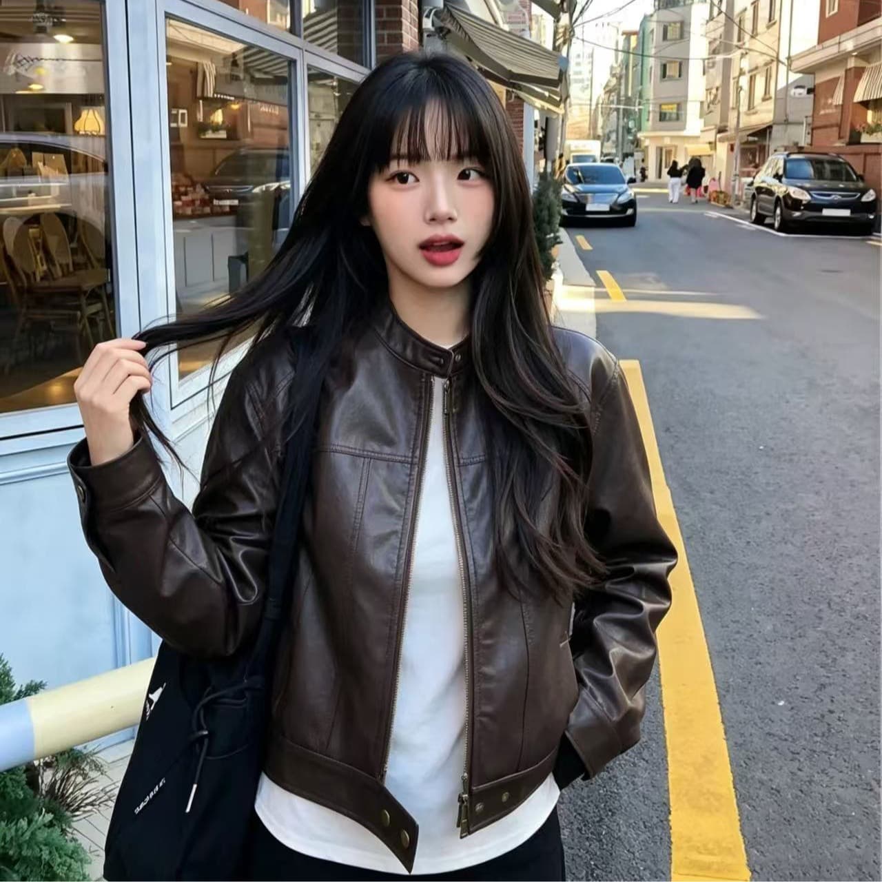 품격 레트로 오토바이 가죽 재킷 3
