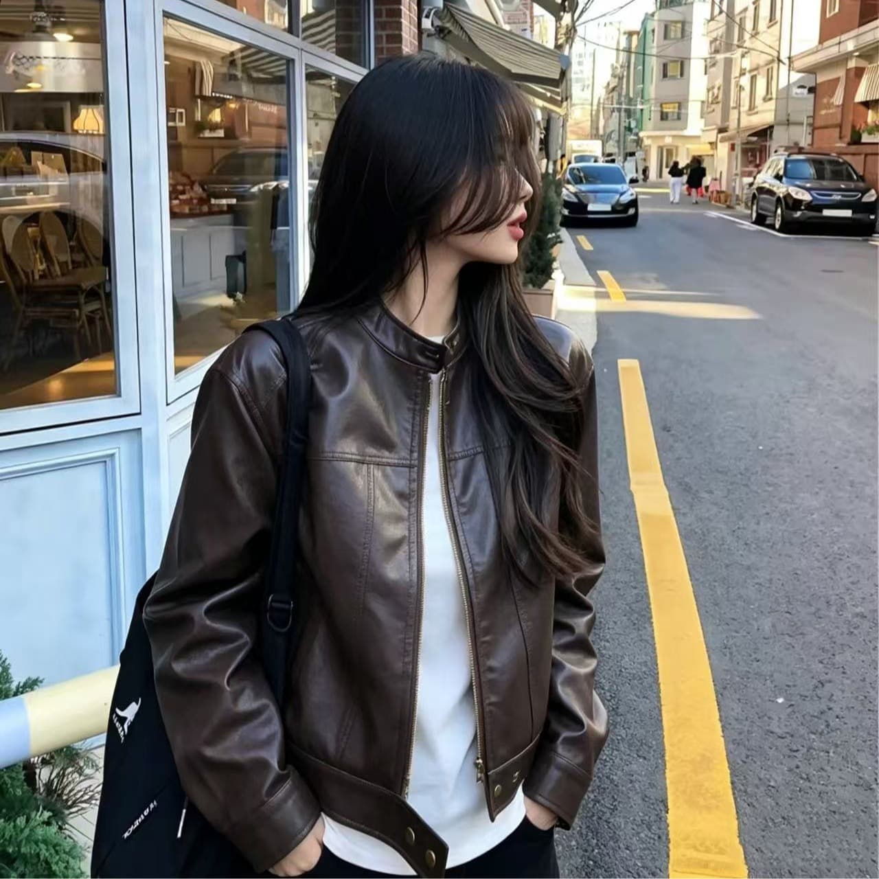 품격 레트로 오토바이 가죽 재킷 5