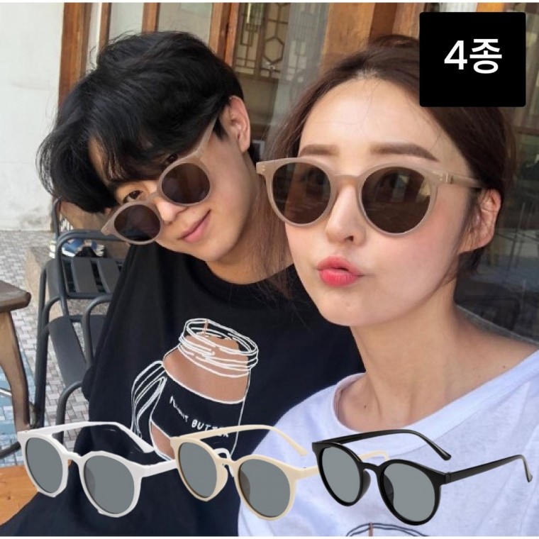 남녀공용 패션 파스텔 라운드 자외선차단 선글라스