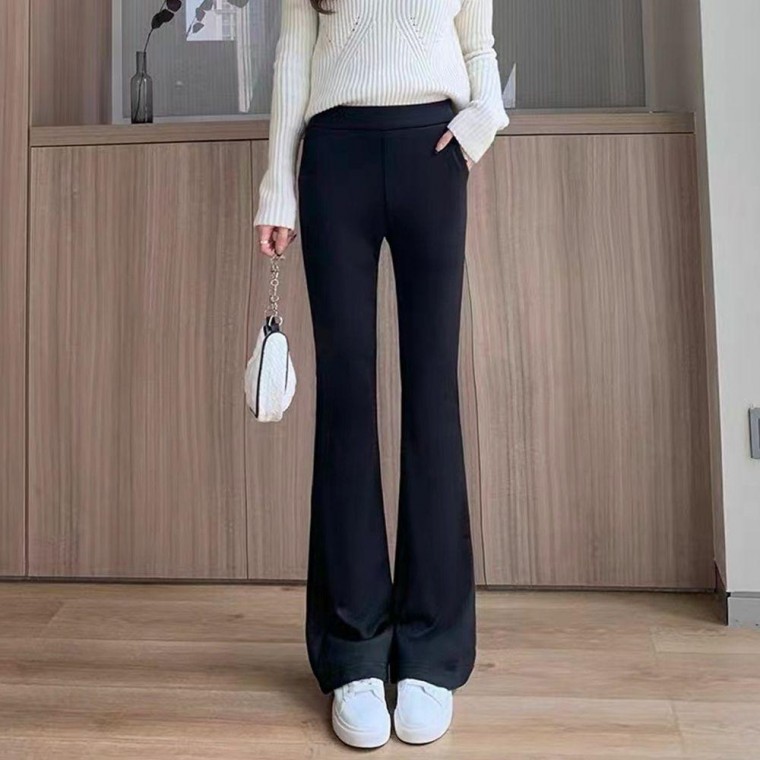 기모 밴딩 부츠컷 슬랙스 편안한 바지 일반 사계절 여성밴딩 팬츠 여자밴딩 기모밴딩
