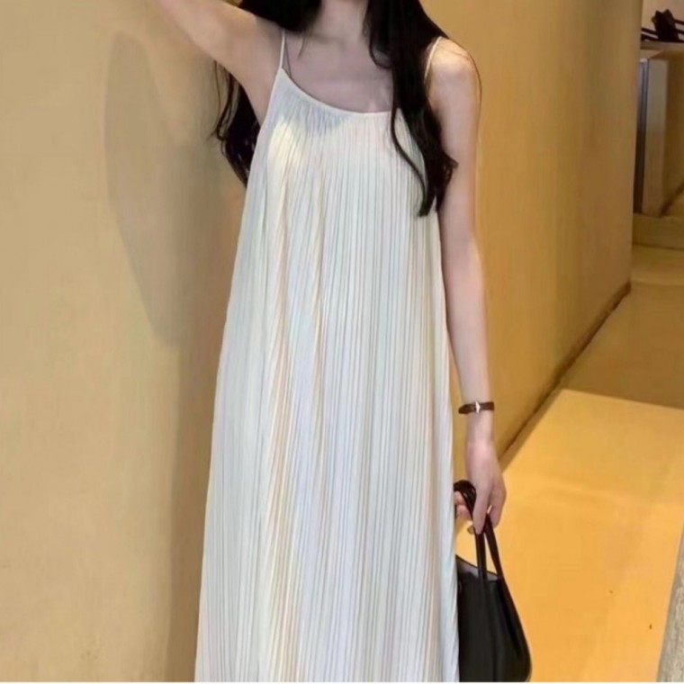 롱원피스 플리츠 여성끈나시